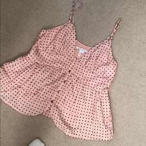 Ruffed Silk Tank Top